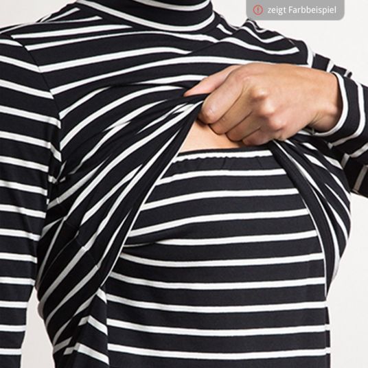 boob Dress with nursing function - striped offwhite dark blue - size S
