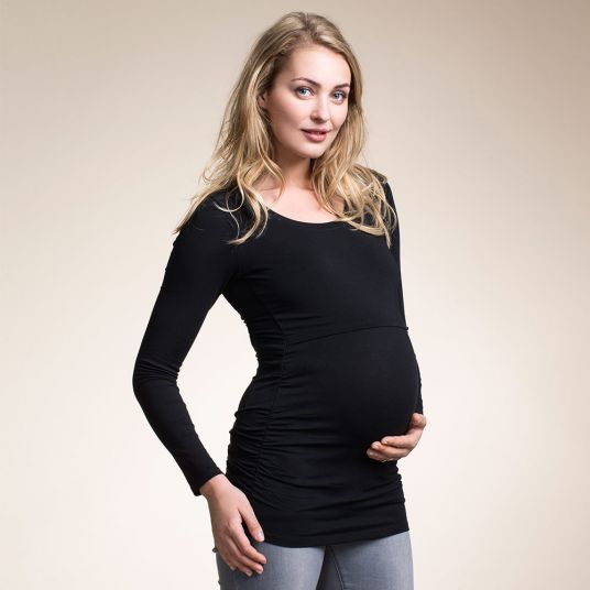 boob Long sleeve shirt gathers with breastfeeding function - Black - Gr. S