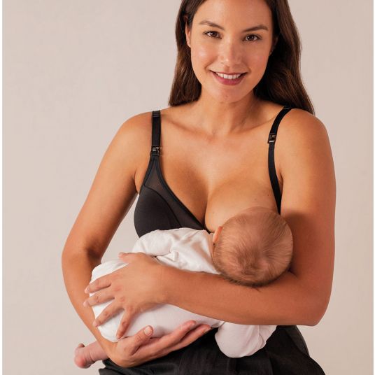 bravado Nursing & Pregnancy Bra - Body Silk Seamless Sheer - Black - Size S