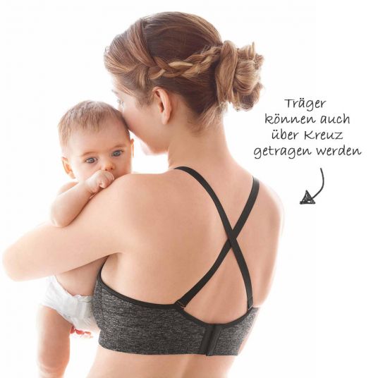 bravado Breastfeeding & Pregnancy Bra Body Silk Seamless Yoga - Anthracite Melange - Size M