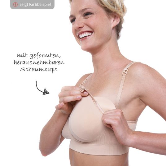 bravado Reggiseno per l'allattamento e la gravidanza Body Silk Seamless Yoga - Antracite-Melange - Taglia M