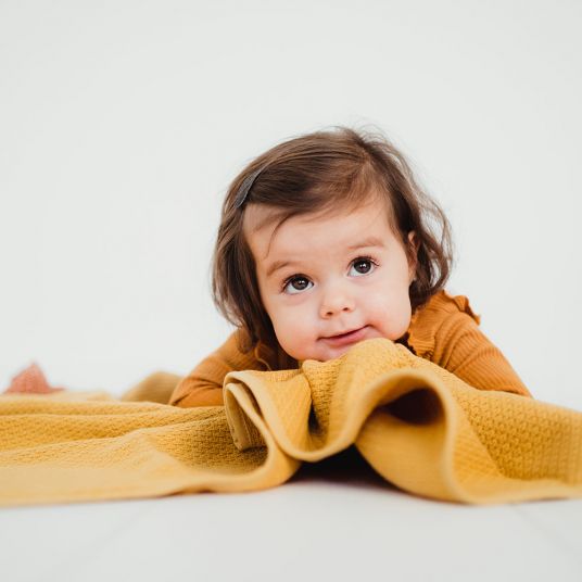 Briljant Baby Cotton blanket 75 x 100 cm - Oker