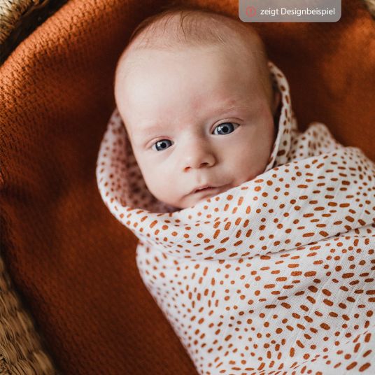 Briljant Baby Wrap & muslin cloth / puck cloth 2-pack 120 x 120 cm - Minimal Dots - White Ochre Yellow