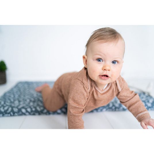 Briljant Baby Crawling blanket 80 x 100 cm - Botanic - Organic Cotton - Blue