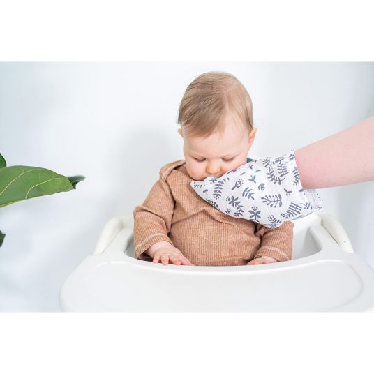 Briljant Baby Guanto di garza per lavare 4 confezioni - Botanico - Cotone organico - Blu-grigio