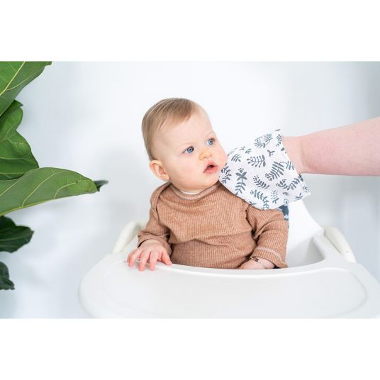 Briljant Baby Guanto di garza per lavare 4 confezioni - Botanico - Cotone organico - Blu-grigio