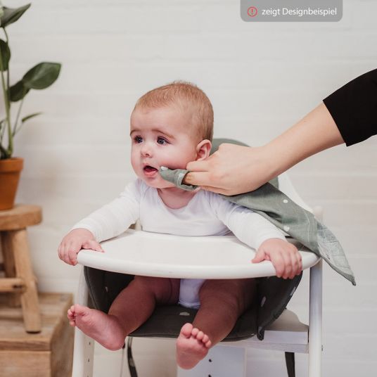 Briljant Baby Gauze washcloth / care cloth 3-pack 30 x 30 cm - Dinos - White Mint