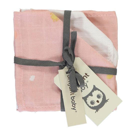 Briljant Baby Panno di garza / panno per l'allattamento 3 confezioni 30 x 30 cm - Sunny - Rosa