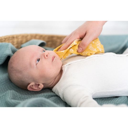 Briljant Baby Panno di garza / Panno per l'allattamento 4 confezioni 30 x 30 cm - Botanico - Cotone biologico - Giallo