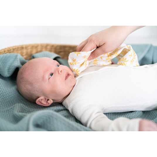 Briljant Baby Mull-Waschlappen / Pflegetuch 4er Pack 30 x 30 cm - Botanic - Organic Cotton - Gelb