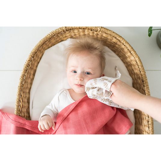 Briljant Baby Panno di garza / panno per l'allattamento 4 confezioni 30 x 30 cm - Botanico - Cotone organico - Sabbia