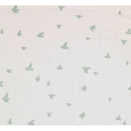 Briljant Baby Mull-Waschlappen / Pflegetuch 4er Pack 30 x 30 cm - Organic Cotton - Birds - Chinois Green