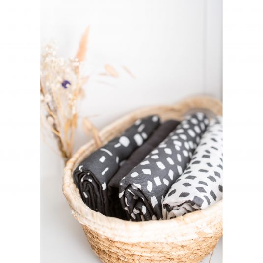 Briljant Baby Gauze diapers 3 pack 70 x 70 cm - Art - Dark Grey