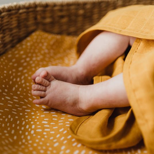 Briljant Baby Gauze diapers 3 pack 70 x 70 cm - Minimal Dots - White Ochre Yellow