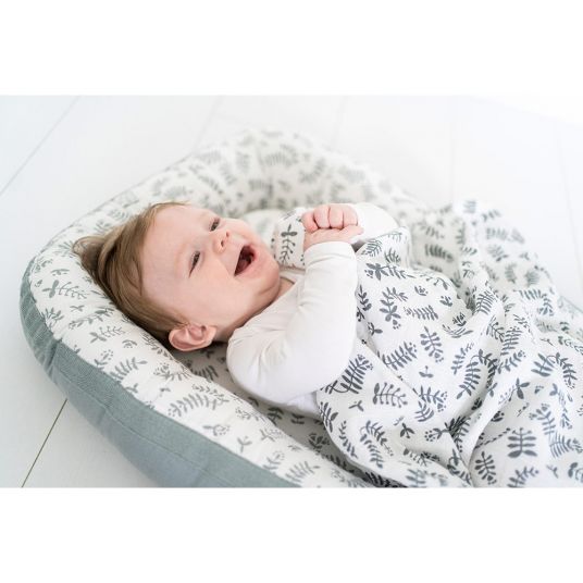 Briljant Baby Gauze diapers 4 pack 70 x 70 cm - Botanic - Organic Cotton - Blue-Gray