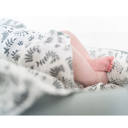 Briljant Baby Pannolini di garza 4 confezioni 70 x 70 cm - Botanic - Cotone organico - Blu-grigio