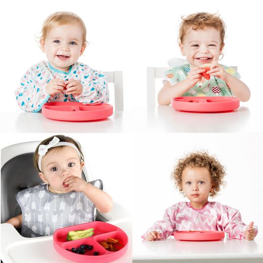 Bumkins Eating learning plate non-slip - Red