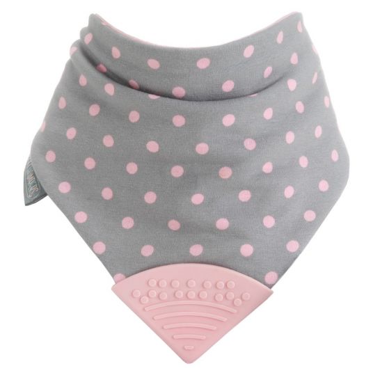 Cheeky Chompers Reversible scarf Neckerchew with teething corner - Polka Dot Pink