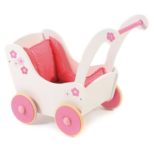 CHIC 2000 Wooden doll carriage Fiori - Bianco