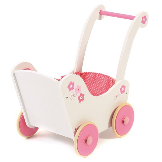 CHIC 2000 Wooden doll carriage Fiori - Bianco