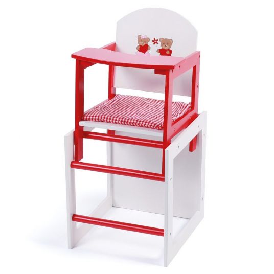 CHIC 2000 Doll High Chair 2 in 1 Teddy Bears - White Red