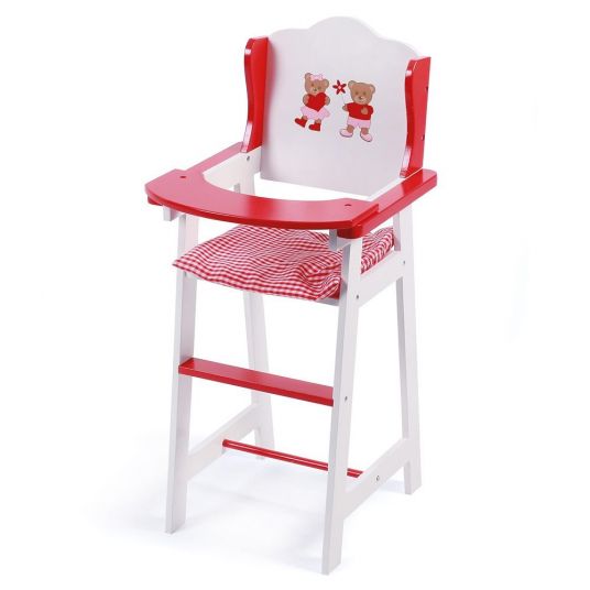 CHIC 2000 Doll High Chair Teddy Bears - White Red
