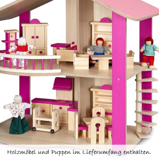 CHIC 2000 Doll house incl. furniture and dolls - Pink