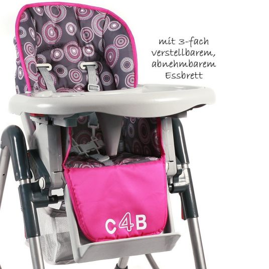 Chic 4 Baby High chair Enjoy - Hot Pink Pearls