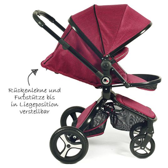 Chic 4 Baby Kombi-Kinderwagen Platino - Rot
