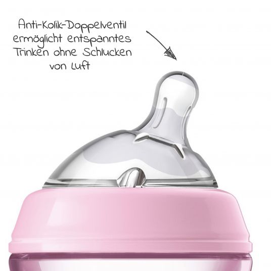 Chicco 3-tlg. Geschenkset NaturalFeeling PP-Flaschen + Schnuller - Pink