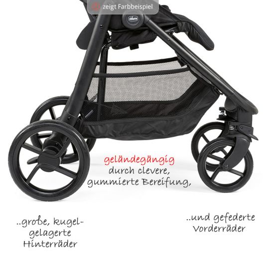 Chicco Buggy & stroller Multiride up to 22 kg loadable, incl. foot cover & rain cover - Deep Blue