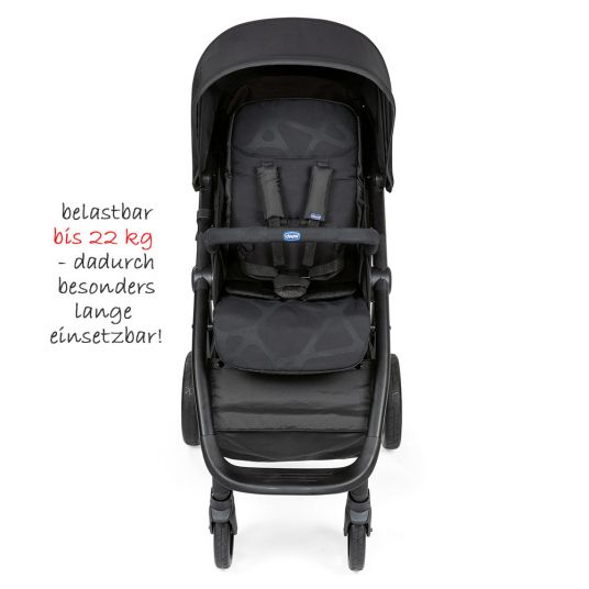 Chicco Buggy & stroller Multiride up to 22 kg loadable, incl. foot cover & rain cover - Jet Black