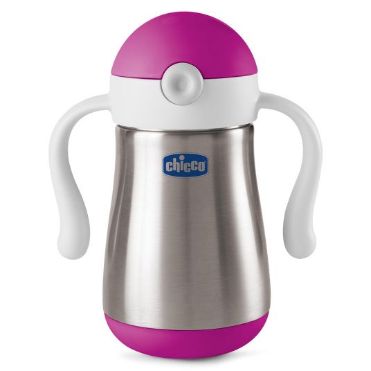 Chicco Stainless Steel Drinking Cup Power Cup with Straw 237 ml - Purple