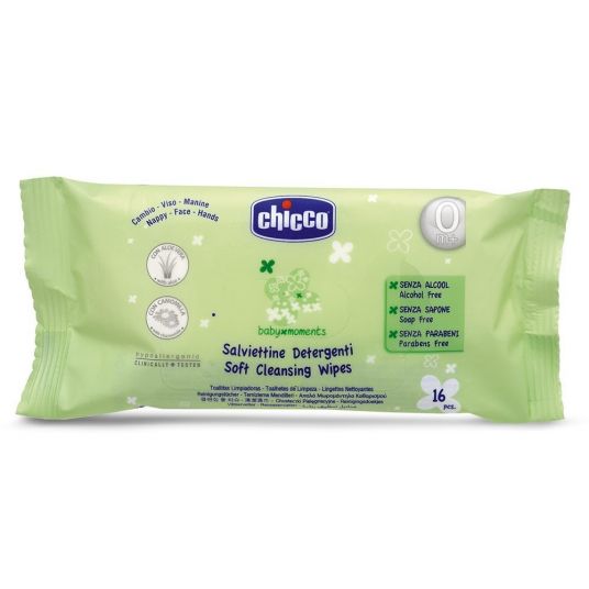 Chicco Wet wipes 16 pack with aloe vera & chamomile