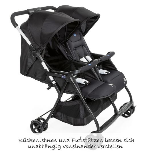 Chicco Sibling buggy & twin buggy Ohlala Twin incl. rain cover - Black Night