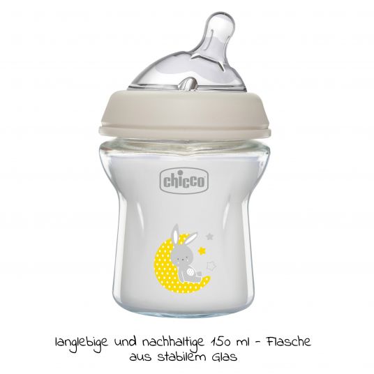 Chicco Glass bottle Naturalfeeling 150 ml + silicone teat
