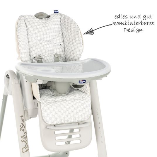 Chicco High chair Polly 2 Start with 4 castors - Dune