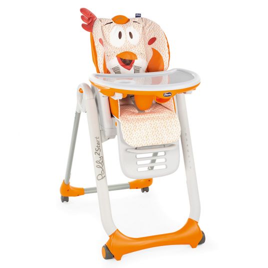 Chicco High chair Polly 2 Start with 4 wheels - Fancy Chicken