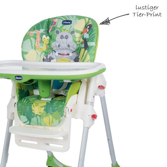 Chicco High chair Polly Easy with 4 castors - Happy Jungel