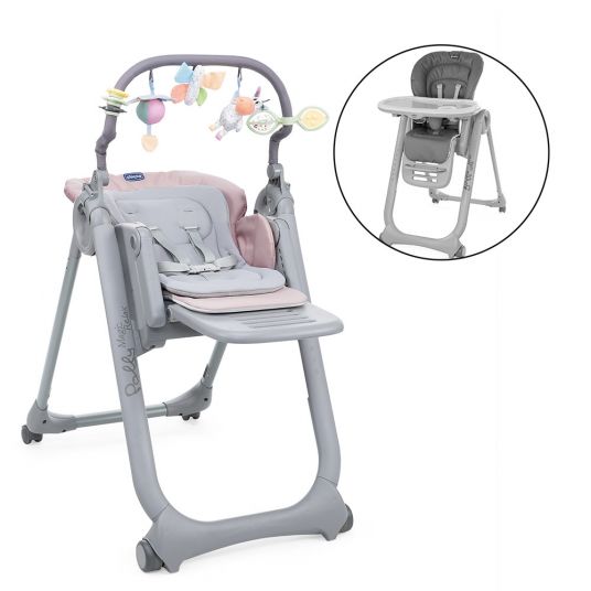 Chicco High chair and baby lounger Polly Magic Relax - Paradis Pink