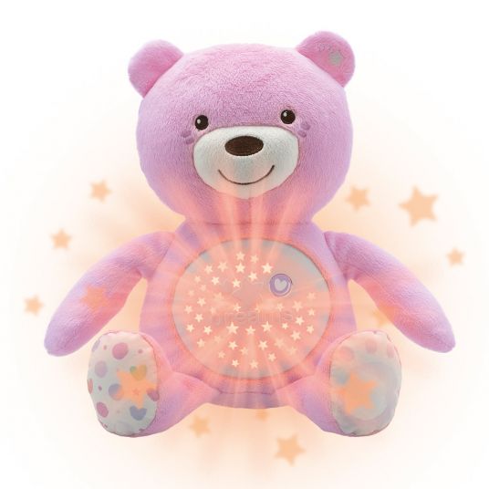 Chicco Kuscheltier mit Nachtlicht Baby Bär - Rosa