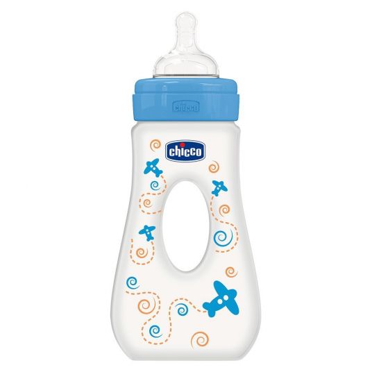 Chicco PP Bottle Light Handle 240 ml - Silicone Gr. 3 - Blue