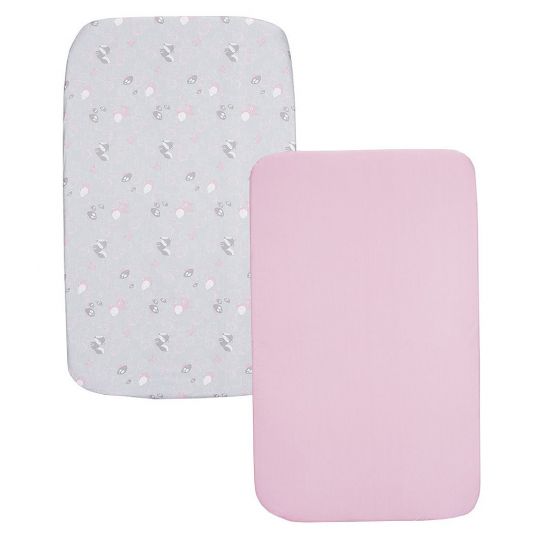 Chicco fitted sheet 2er pack for extra bed Next 2 Me 50 x 83 cm - Princess - Pink