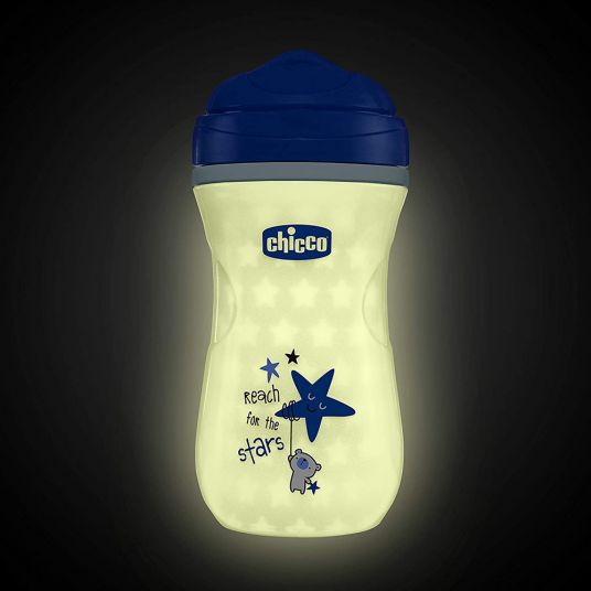 Chicco Trinklernbecher Shiny Cup 200 ml - leuchtet im Dunkeln - Blau