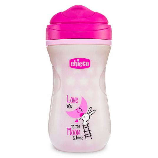 Chicco Drinking cup Shiny Cup 200 ml - glows in the dark - pink