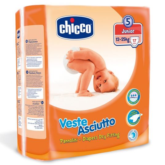 Chicco Diaper 17er Pack - Veste Asciutto Junior - Gr. 5