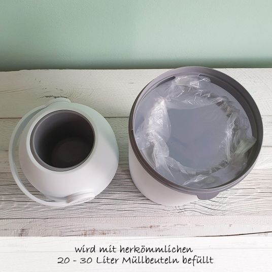 Chicco Windeleimer Odour Off - für herkömmliche Müllbeutel + Gratis Feuchttücher 60er Pack - White