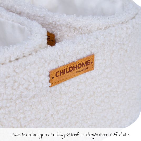 Childhome Aufbewahrungskorb 3er Set mit Haken zum Aufhängen - Teddy - Offwhite