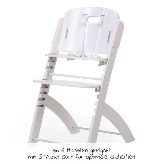 Childhome Evosit Newborn Set - growing high chair with removable dining board + newborn attachment - White