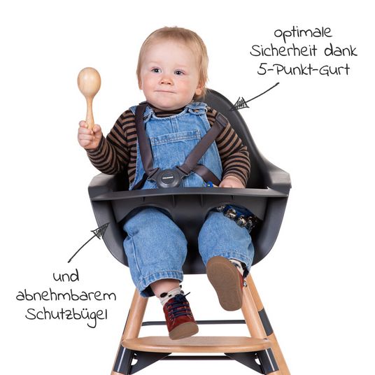 Childhome High chair / highchair 2 in 1 Evolu 2 - nature / anthracite